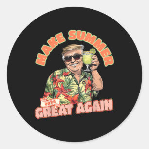 Summer 2024 Great Again Donald Trump Vacation Hawa Classic Round Sticker