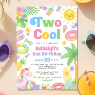 Summer 2nd Birthday Invitation - Two Cool