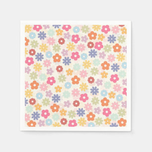 Summer 70’s Boho Retro Daisy Flowers Napkin