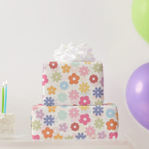 Summer 70’s Boho Retro Daisy Flowers Wrapping Paper