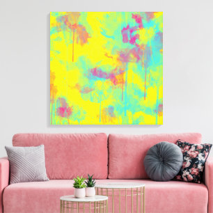 Summer abstract Colourful fun Watercolor splatters Canvas Print