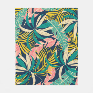 Summer abstract seamless pattern with colorful tro fleece blanket