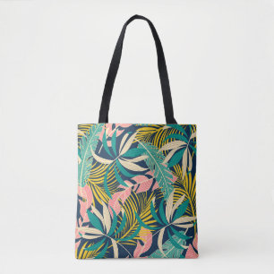 Summer abstract seamless pattern with colorful tro tote bag