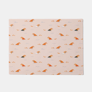 Summer Abstract Swimming Lanes Pool  Doormat