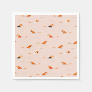 Summer Abstract Swimming Lanes Pool  Napkin