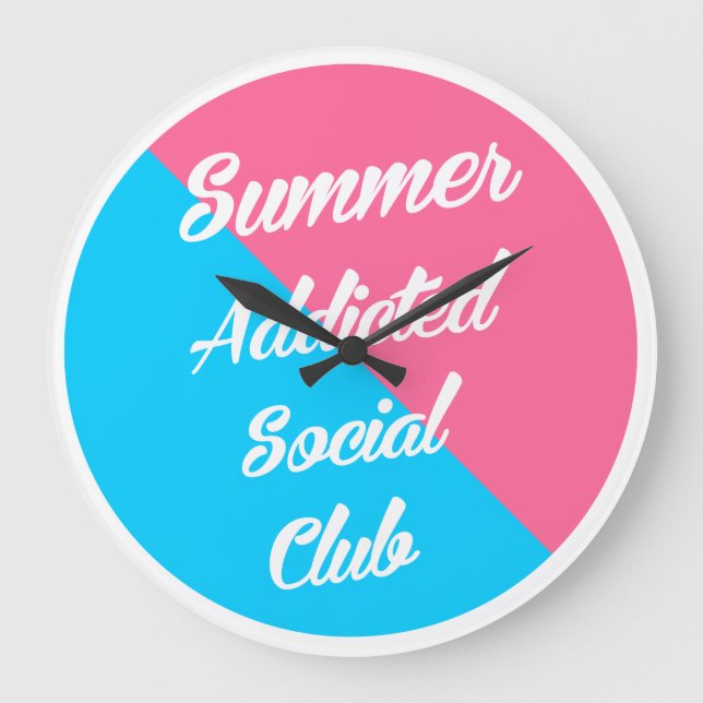 Summer Addicted Social Club, summer style Large Clock (Front)