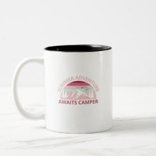 Summer Adventure Awaits Camper-Adventure-Camper Two-Tone Coffee Mug