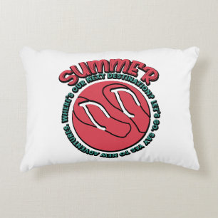 Summer Adventure Flip-Flops & Travel-Inspired Decorative Cushion