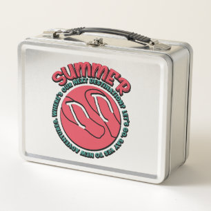 Summer Adventure Flip-Flops & Travel-Inspired Metal Lunch Box