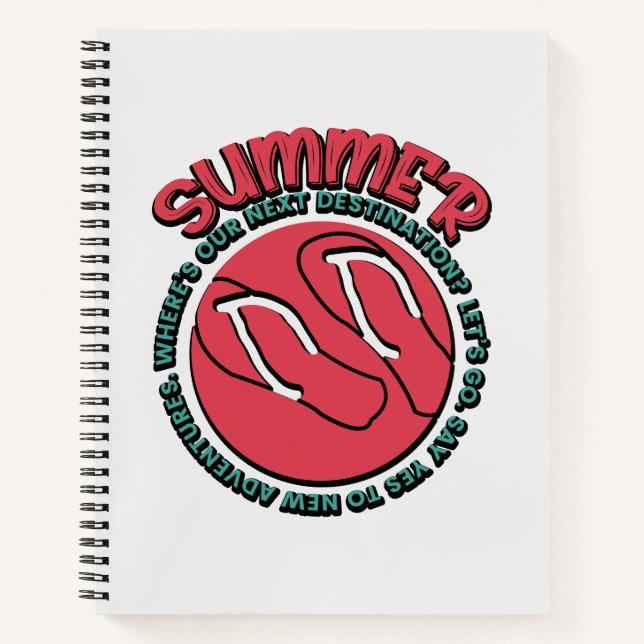 Summer Adventure | Flip-Flops & Travel-Inspired Notebook (Front)