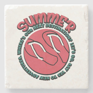 Summer Adventure   Flip-Flops & Travel-Inspired Stone Coaster