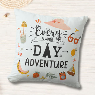 Summer Adventure Quote Colourful Kids Nursery Cushion