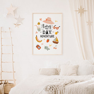 Summer Adventure Quote Colourful Kids Nursery Poster