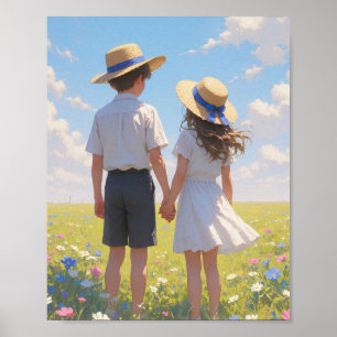 Summer Aesthetic Wall Art   Boy & Girl