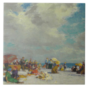 Summer Afternoon on the Beach (by E.H. Potthast) Tile