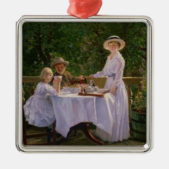 Summer Afternoon Tea Metal Tree Decoration (Front)