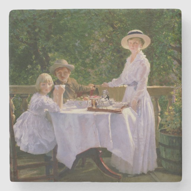 Summer Afternoon Tea Stone Coaster (Front)