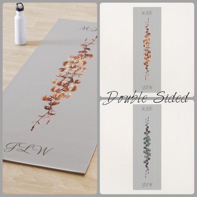 Summer and Autumn Vines Grey Yoga Mat (Creator Uploaded)