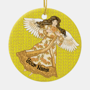 Summer angel ceramic tree decoration