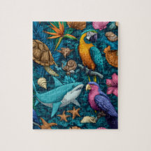 Summer Animals Beach Puzzle Gift