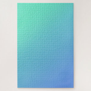 Summer Aqua - Simple Blue to Light Teal Gradient Jigsaw Puzzle