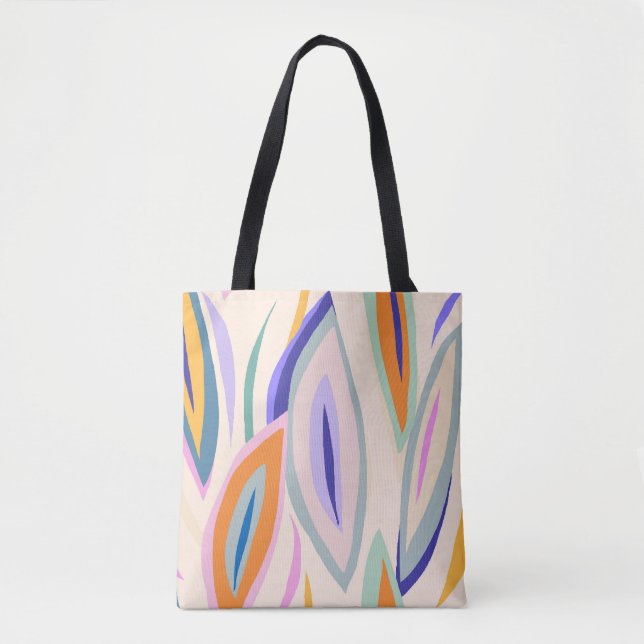 Summer Art: Creative Collage Pattern Tote Bag (Front)
