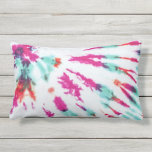 Summer Artsy Girly Neon Teal Pink Tie Dye Pattern Lumbar Cushion<br><div class="desc">This modern and artsy bohemian pattern is perfect for the summer months. It features a neon pink, purple, teal green, and orange abstract tie-dye pattern on a simple white background. It's cool, unique, and fashionably trendy. ***IMPORTANT DESIGN NOTE: For any custom design request such as matching product requests, colour changes,...</div>