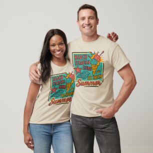 Summer Artsy seashells and Ice Cream Beachy T-Shirt