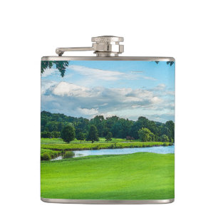 Summer At The Golf Course Hip Flask