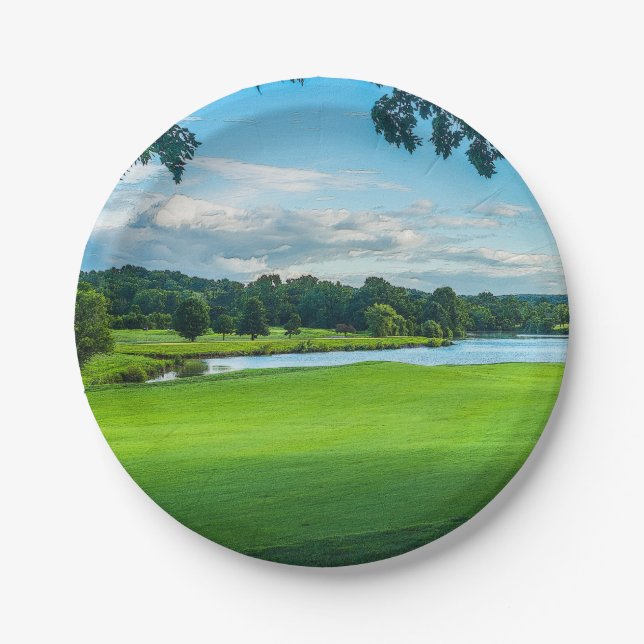 Summer At The Golf Course Paper Plate (Front)