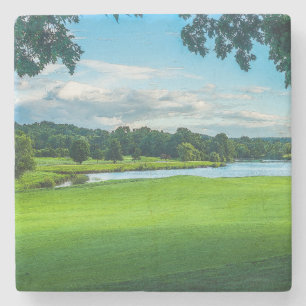 Summer At The Golf Course Stone Coaster