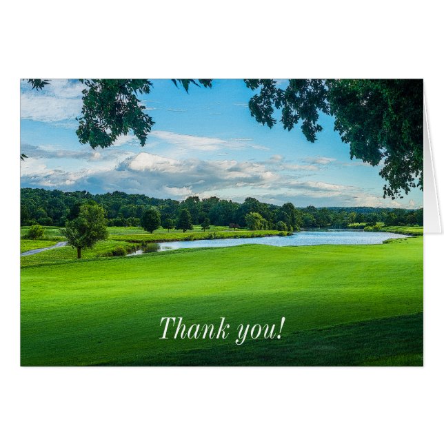Summer At The Golf Course Thank you Notecard (Front Horizontal)