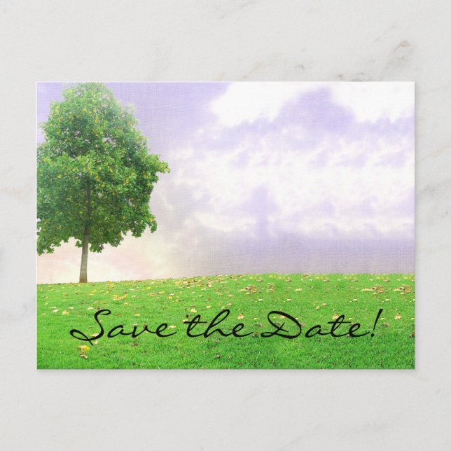 Summer/Autumn Tree "Save the Date" Postcard (Front)