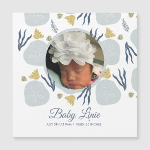 Summer Baby Beach Theme Border Photo Birth