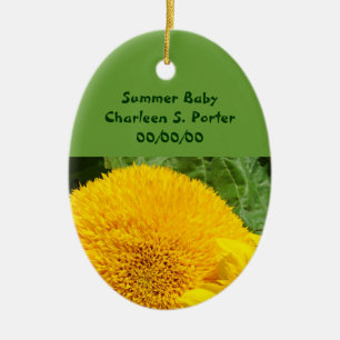 Summer Baby Born ornaments Sunflowers Baby's Birth
