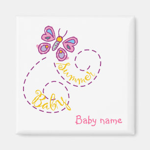 Summer Baby Magnet with Baby name