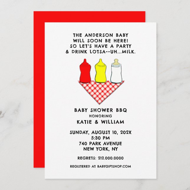 Summer Baby Shower BBQ Invitation (Front/Back)