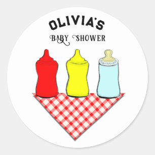 Summer Baby Shower Classic Round Sticker