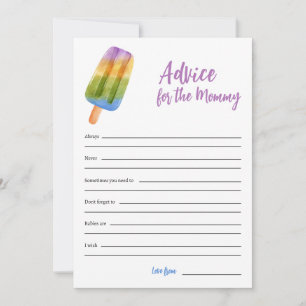 Summer Baby Shower Game Advice for Mummy Card