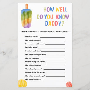 Summer Baby Shower Game How Well Do You Know Daddy