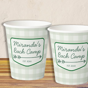 Summer Bach Camp Badge Bachelorette Camping Paper Cups