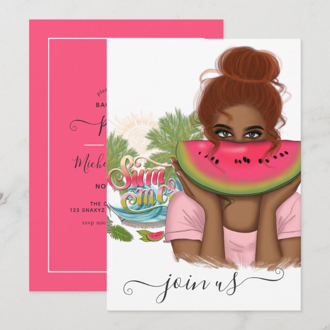 Summer Bachelorette Party Invitation (Front/Back)