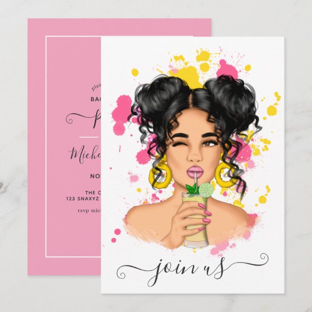 Summer Bachelorette Party Invitation (Front/Back)