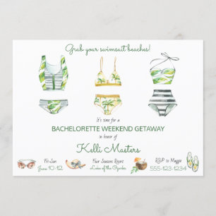 Summer Bachelorette Weekend Getaway Itinerary Invitation