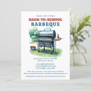 Summer Back to School BBQ Party Invitation