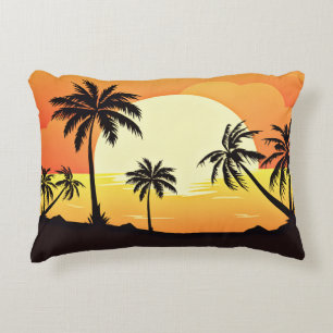 Summer Background with Palm Trees-32134 Decorative Cushion