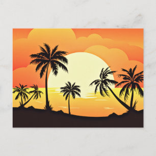 Summer Background with Palm Trees-32134 Postcard