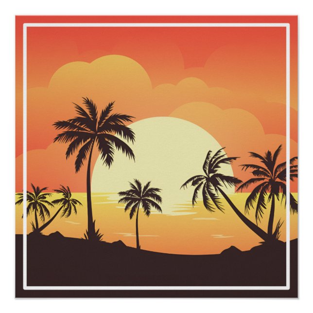 Summer Background with Palm Trees-32134 Poster (Front)