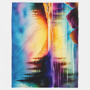 Summer Background With Sunset Palm Trees-56700 Fleece Blanket