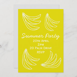 Summer banana picnic garden party celebration invitation